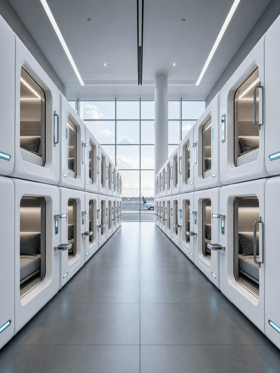 Corporate rest areas capsule sleep pod application